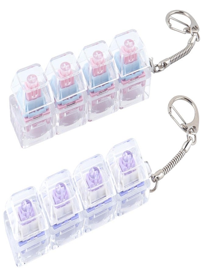TYRIXKI 2 Pcs Keyboard Fidget Toy, Loud Clicky Keyboard Fidget Keychain 4-in-1 Keyboard Decompression Button Finger Clicker Toys, Button Stress Relief Fidget to Relief Stress - Image 1
